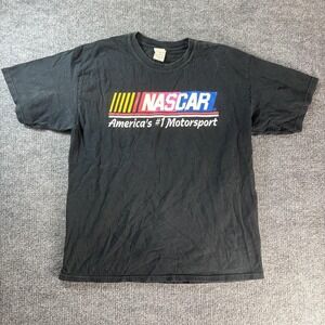 NASCAR Shirt Mens XL Black Auto Racing Gildan America's #1 Motorsport Tee